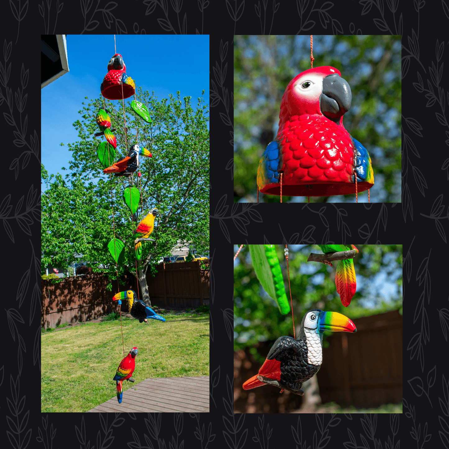 Large Pottery Parrots